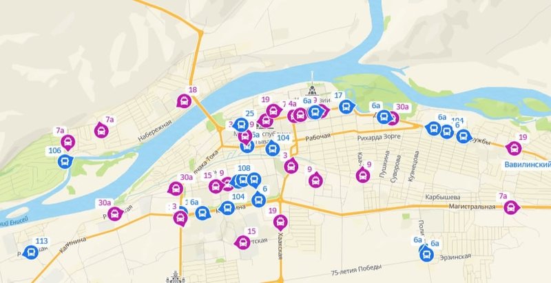 Транспорт Кызыла теперь доступен в 2ГИС